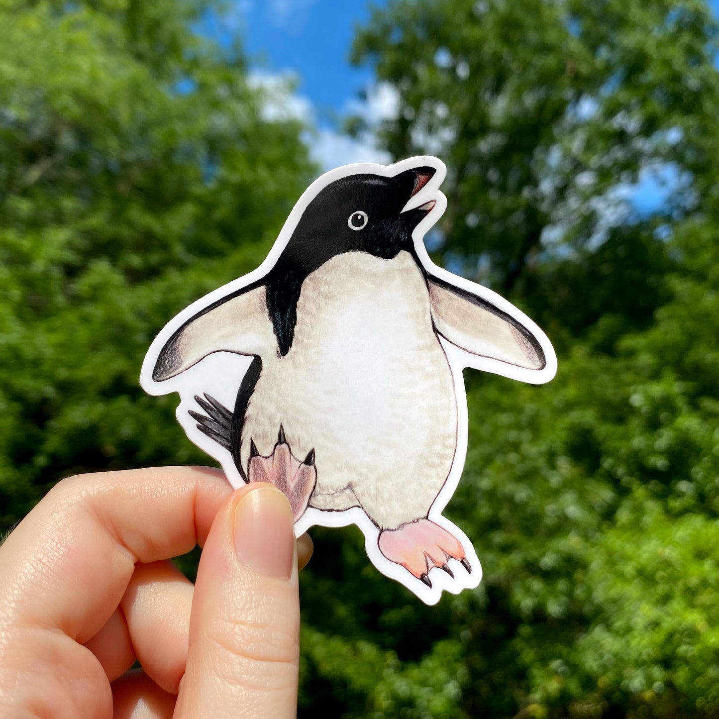 Vinyl sticker of an Adelie penguin