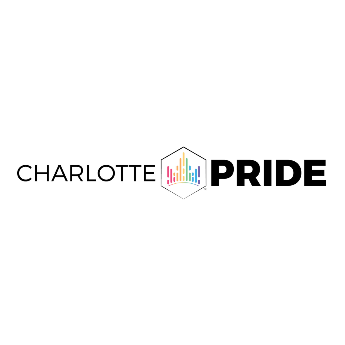 The logo for Charlotte pride that reads Charlotte Pride