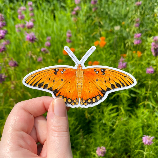 gulf fritillary vinyl sticker