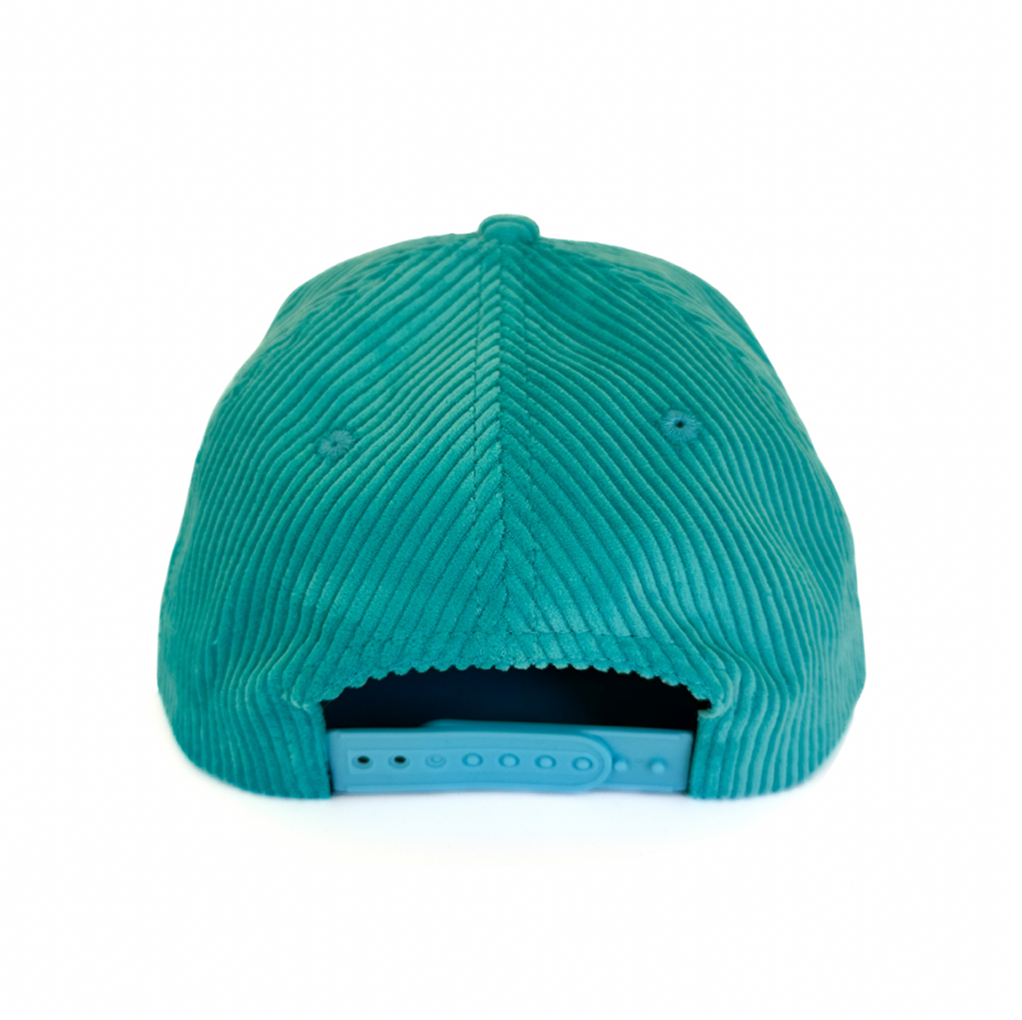 Teal cap on a white background