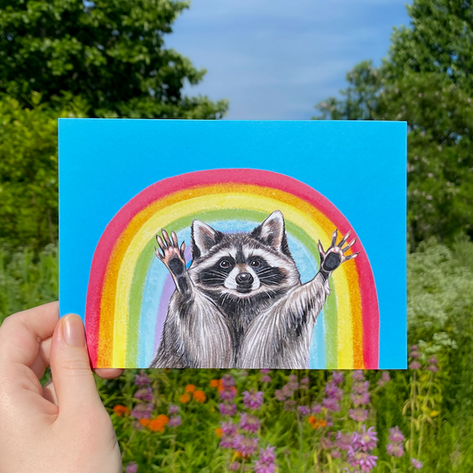 Rainbow Raccoon Print