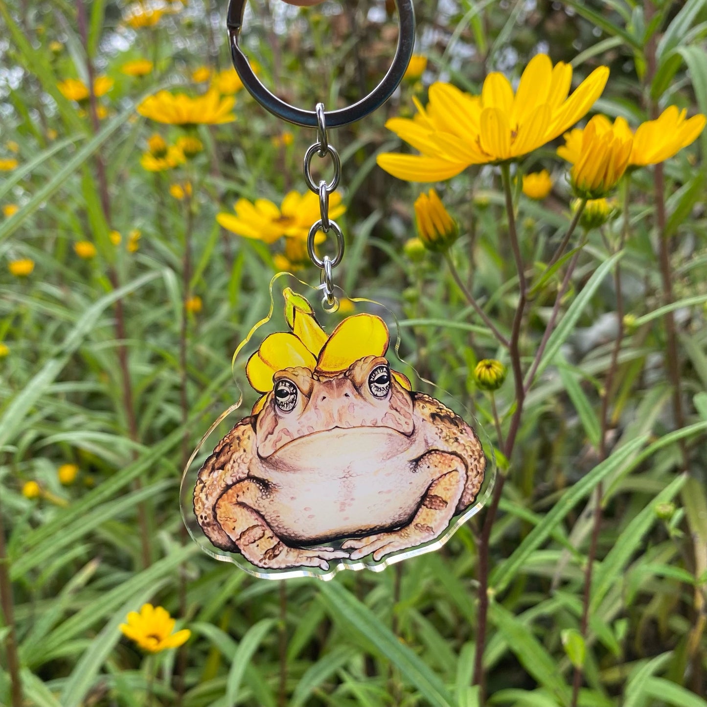 Flower Hat Toad Keychain