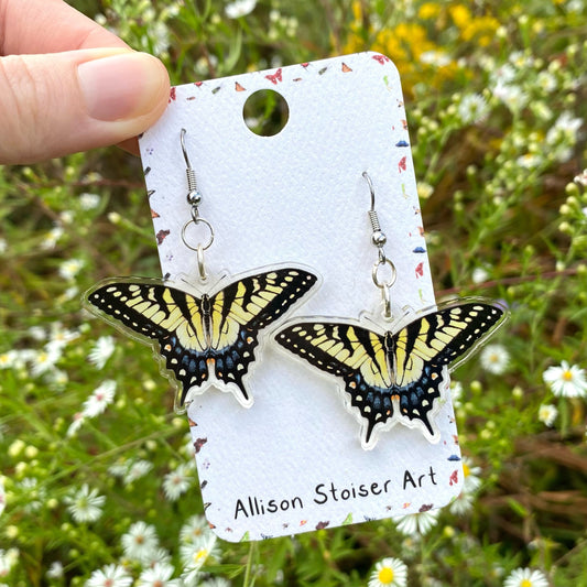 Acrylic Tiger Swallowtail Single-Sided Earrings