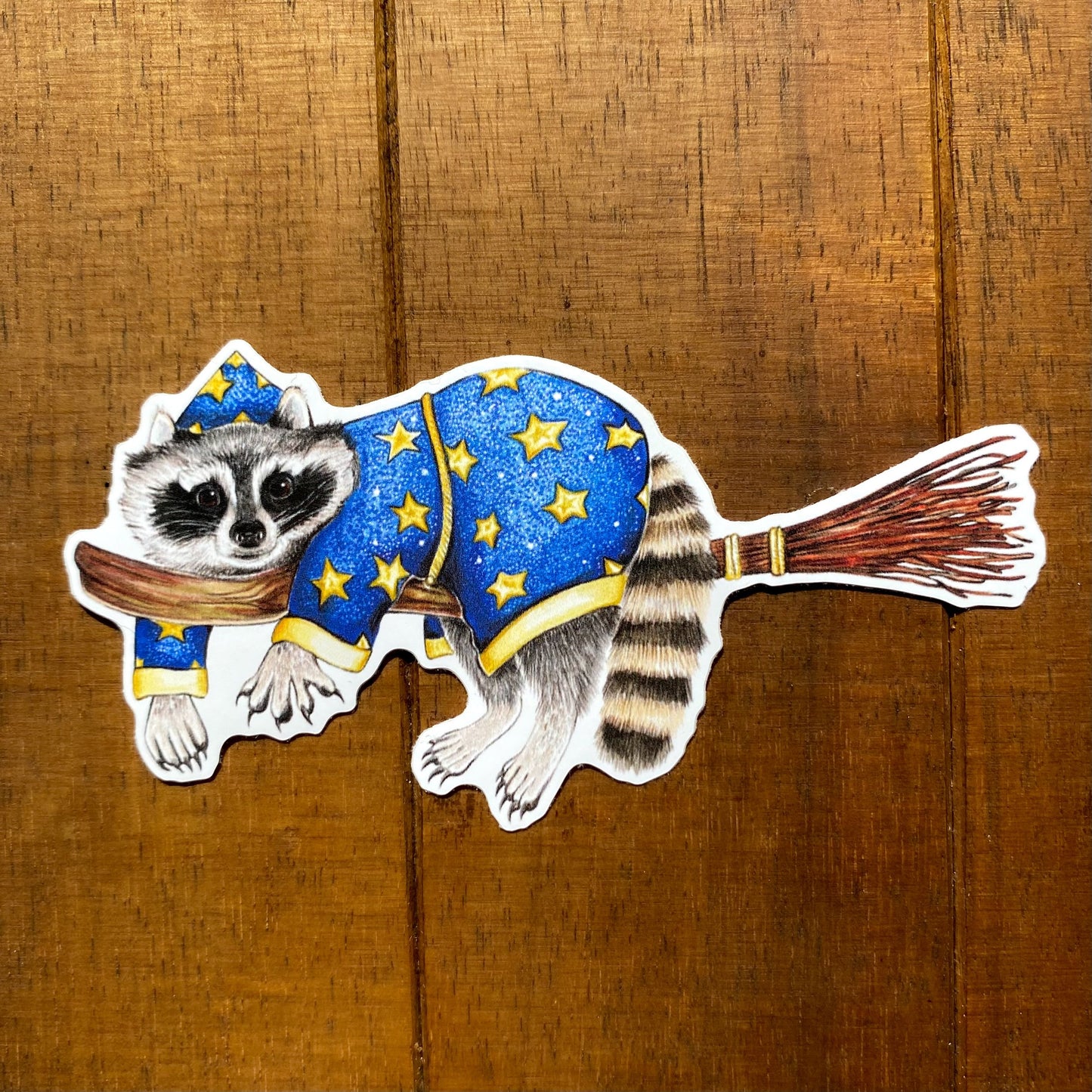 Raccoon Wizard Weatherproof Vinyl Sticker