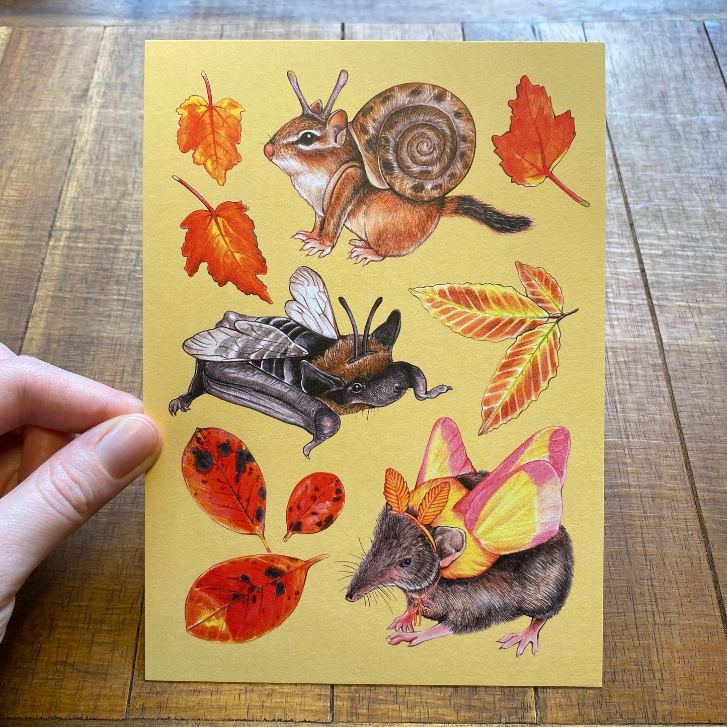 Costume Party Chipmunk, Bat, and Shrew Postcard
