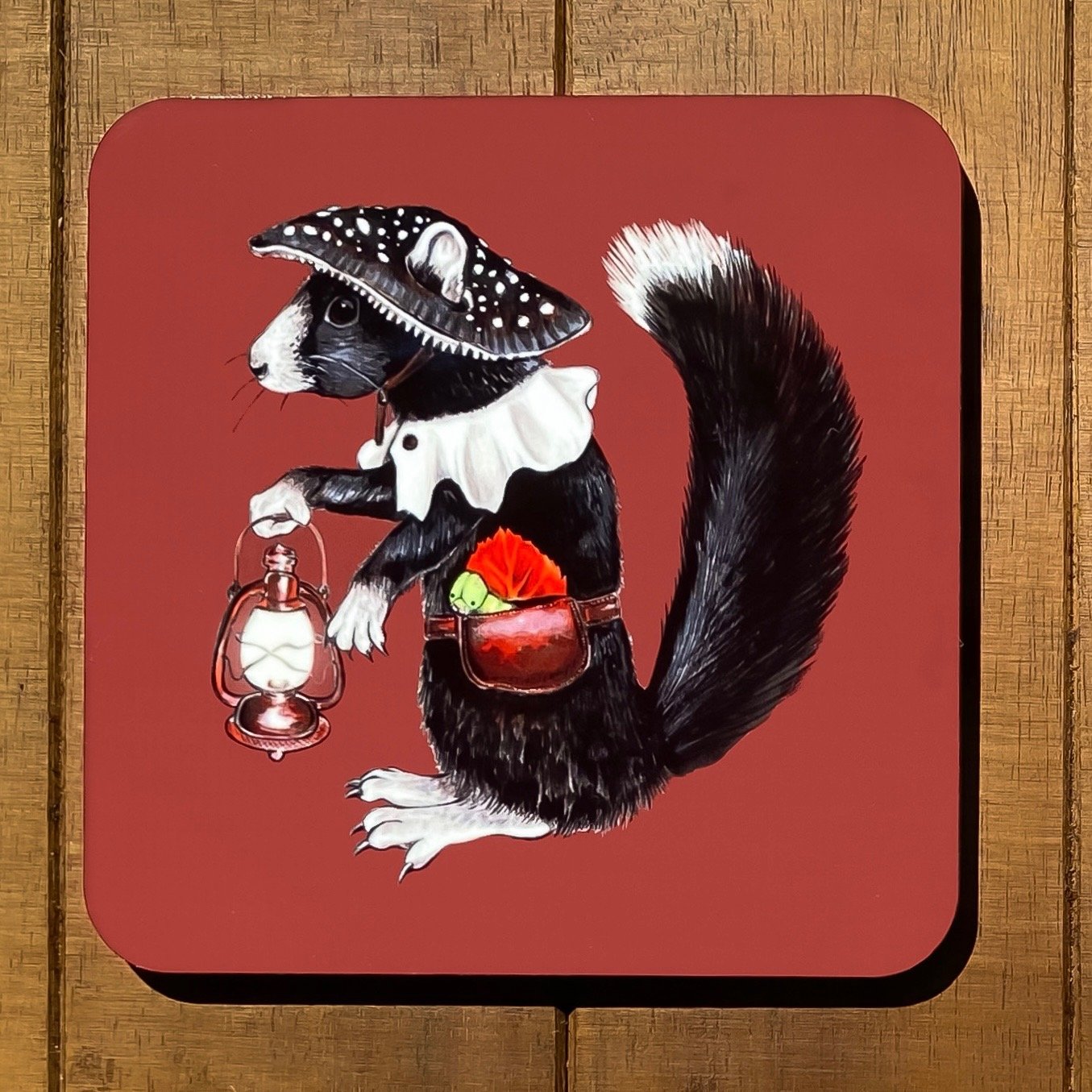 Mushroom-Capped Forest Friends Coaster Set
