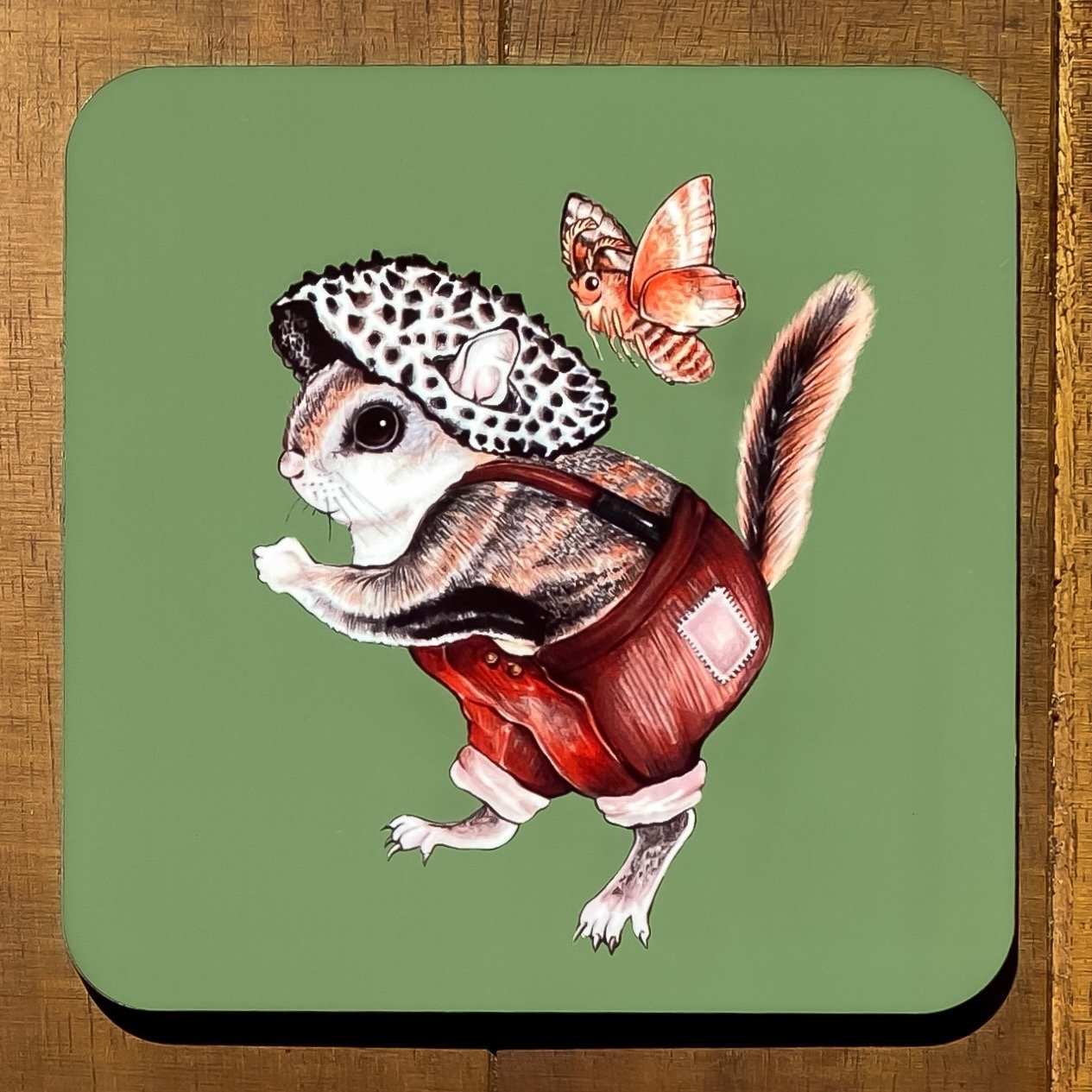 Mushroom-Capped Forest Friends Coaster Set