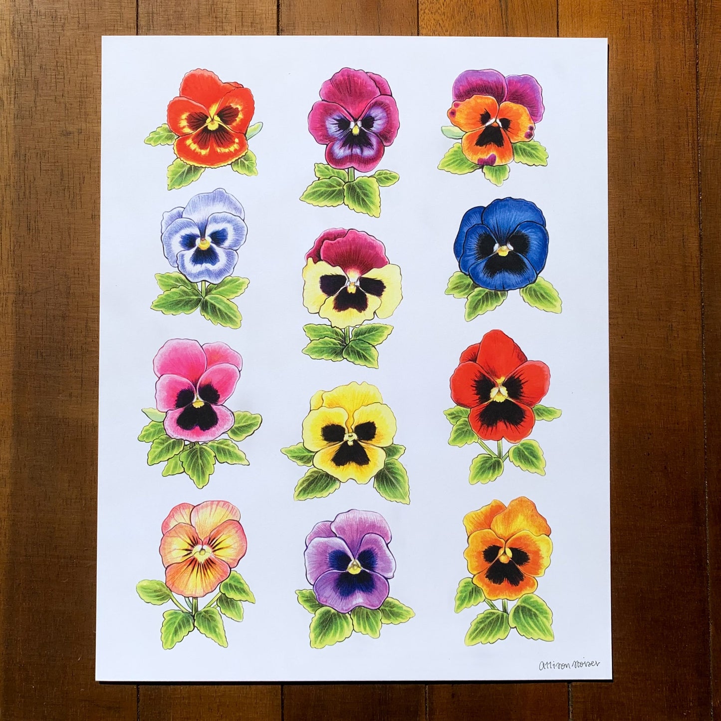 Pansies Print (8"x10")