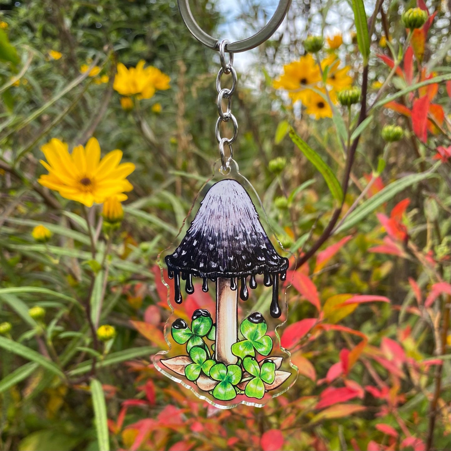 Inky Cap Mushroom Keychain