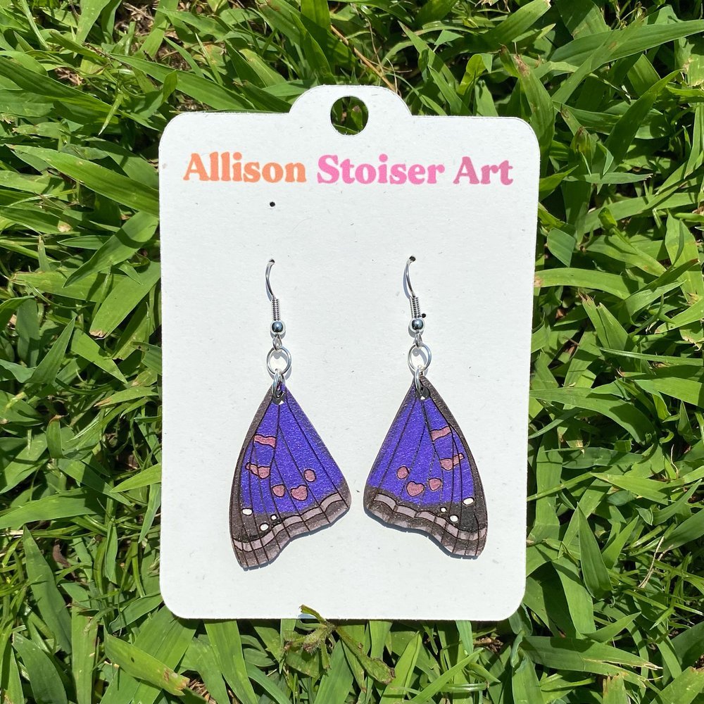 Hand-painted agathina emperor earrings