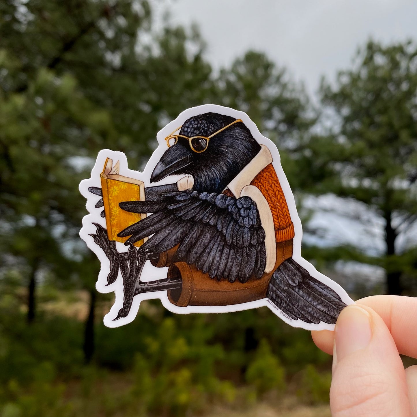 Bookish Raven Weatherproof Vinyl Sticker