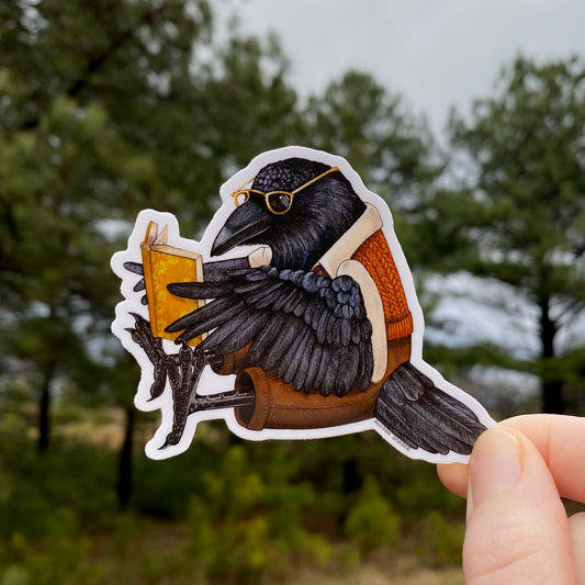 Bookish Raven Weatherproof Vinyl Sticker