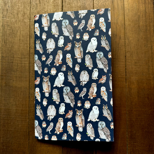 North American Owls Handmade Notebook 5" x 8" Journal (Dotted)