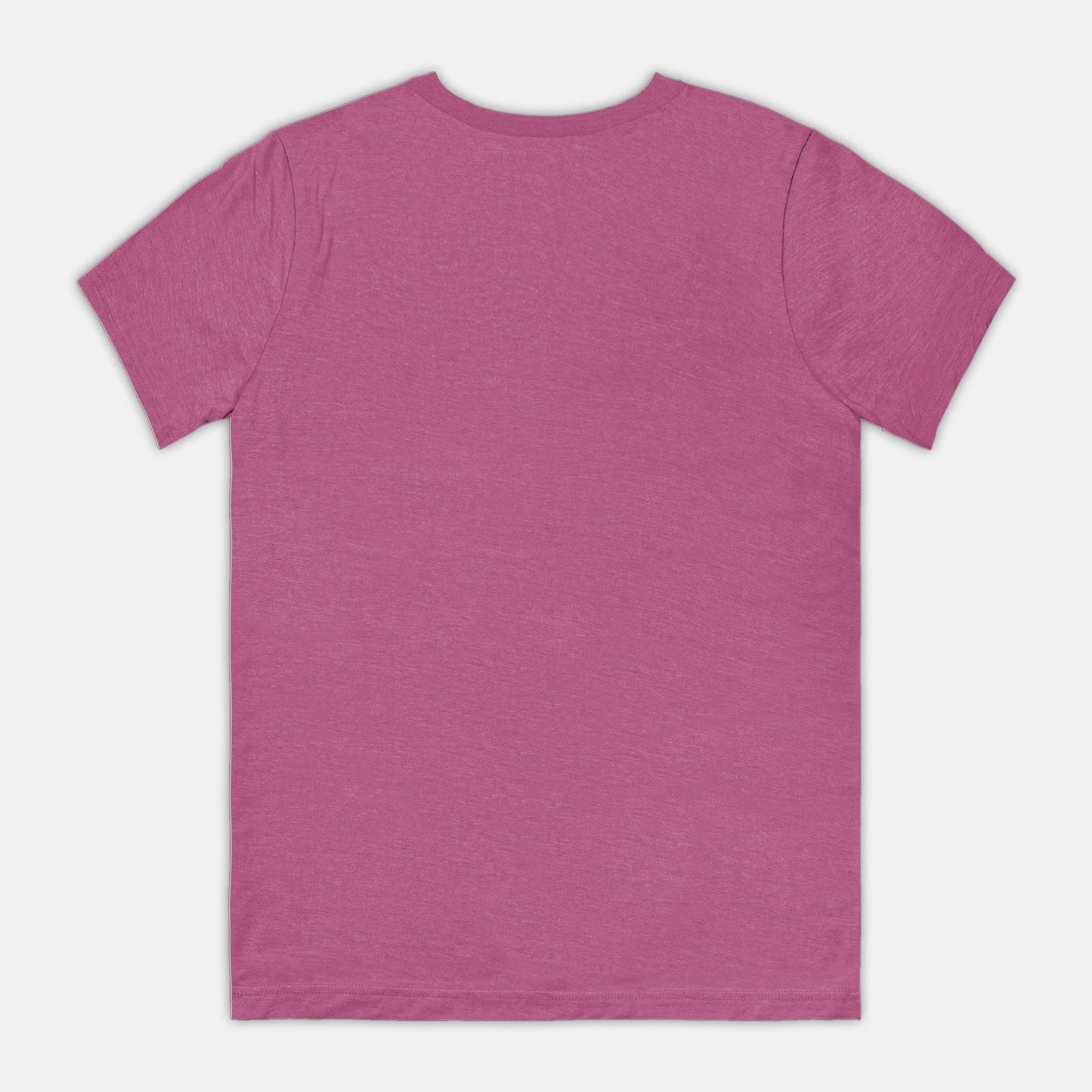 The back view of a plain magenta t-shirt