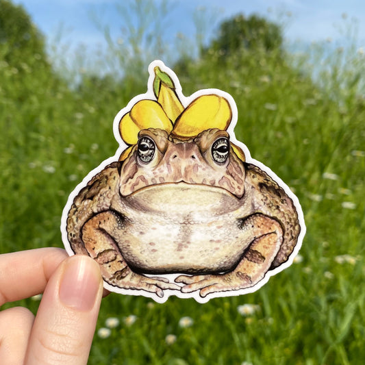 Flower Hat Toad Weatherproof Vinyl Sticker