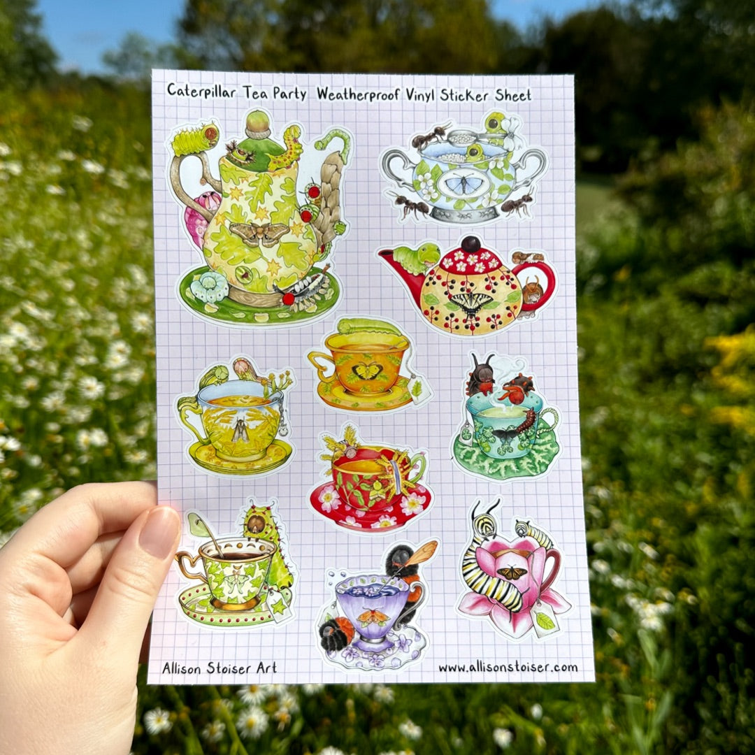 Caterpillar Tea Party Sticker Sheet