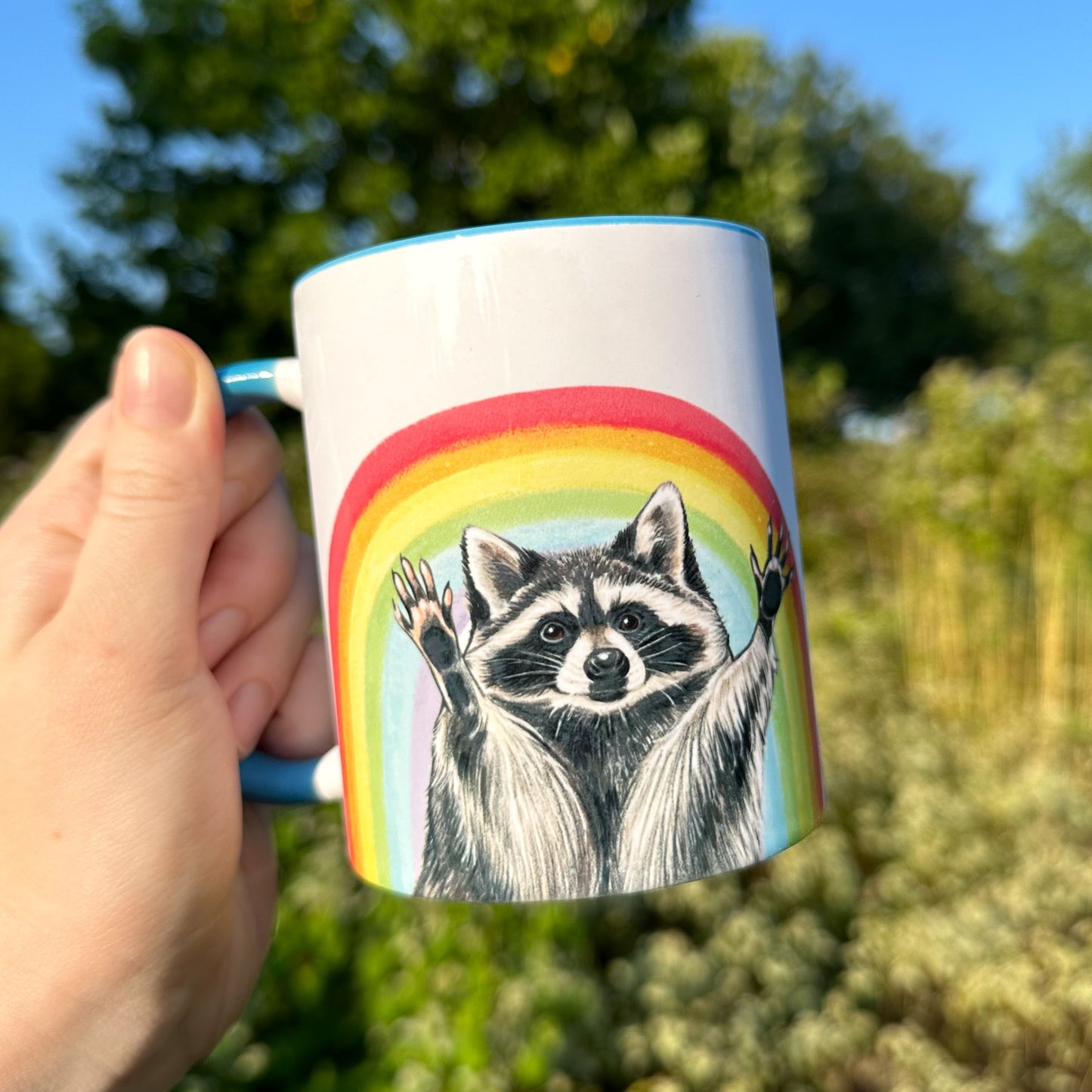 Rainbow Raccoon Mug