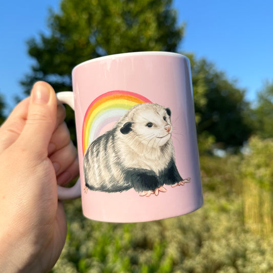Happy the Opossum Rainbow Mug