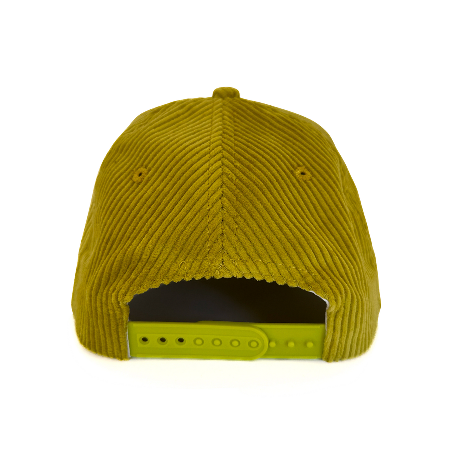 Yellowish-green textured cap on a white background