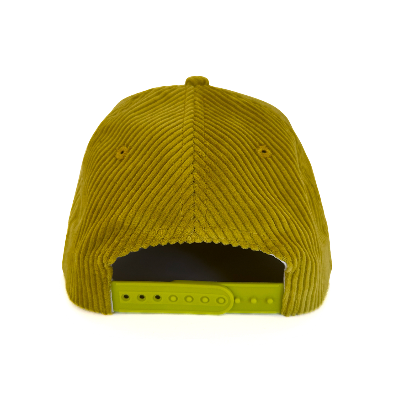 Yellowish-green textured cap on a white background