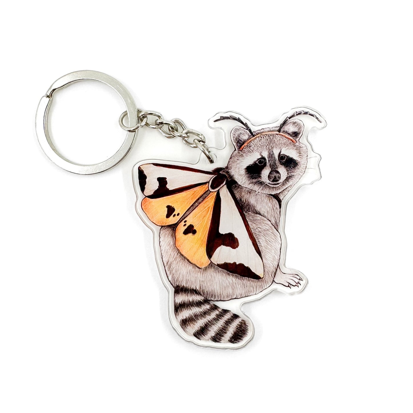 Clymene Moth Raccoon Keychain