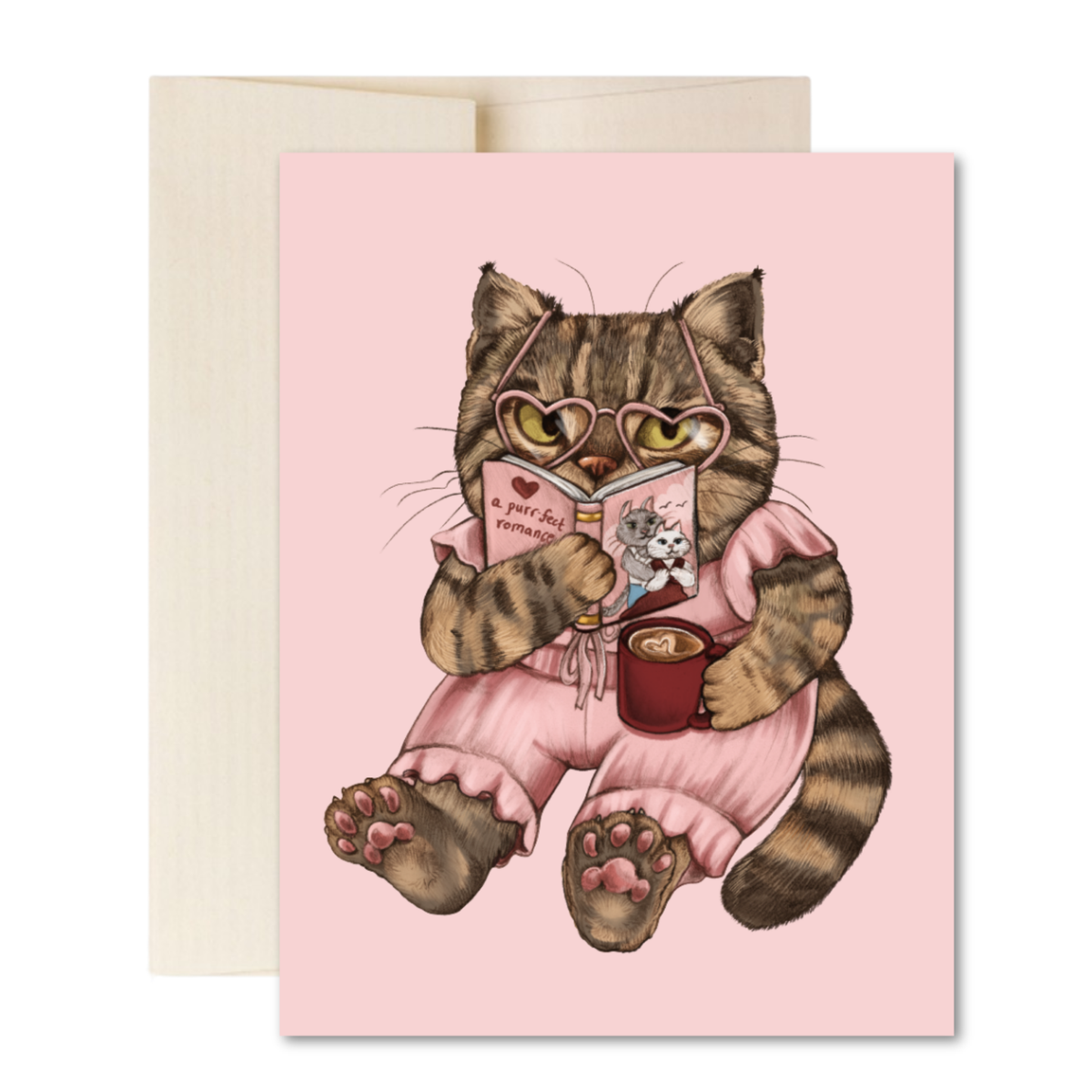 A cat reading a romance novel