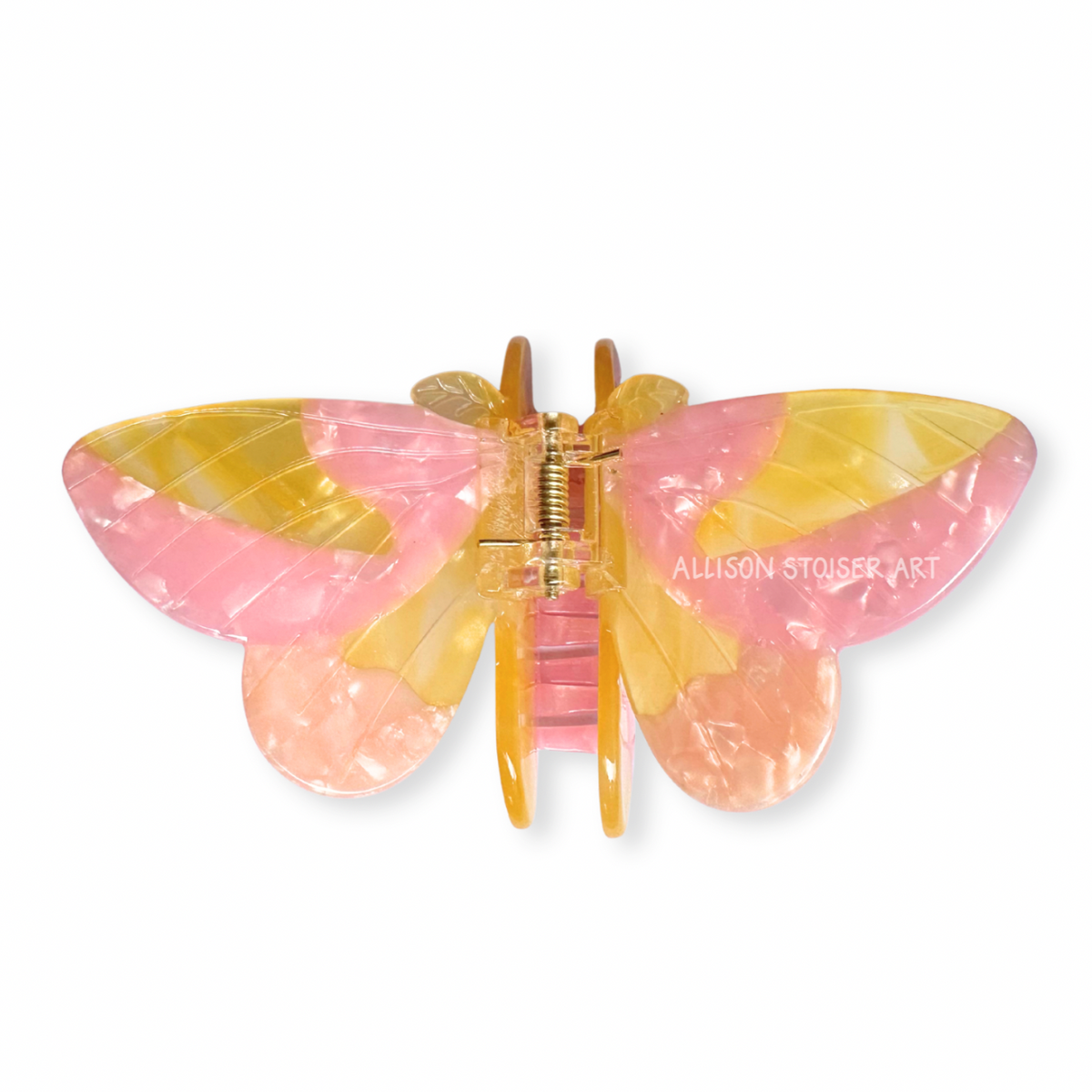 Rosy Maple Moth Hair Claw