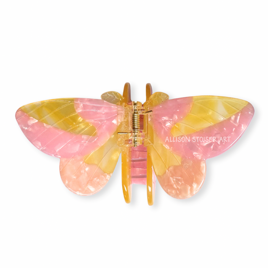 Rosy Maple Moth Hair Claw