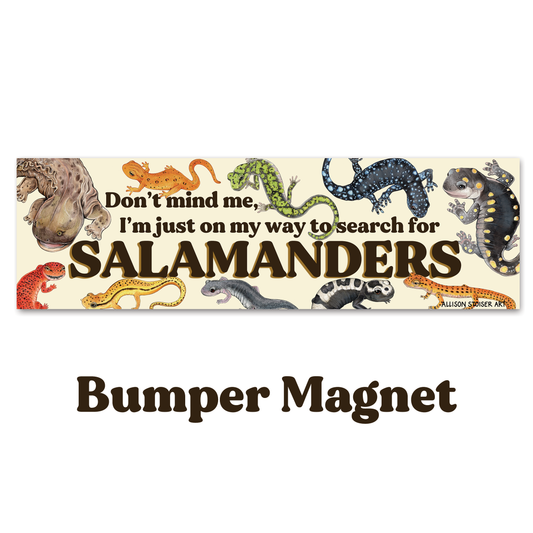 On My Way to Search for Salamanders — Bumper Magnet
