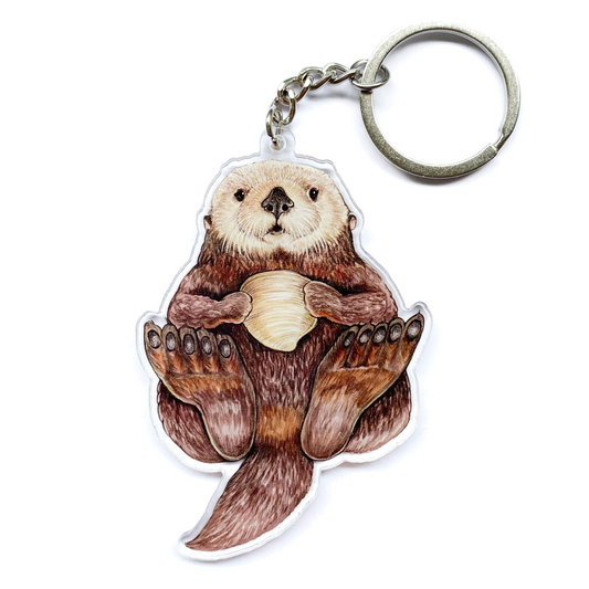 Sea otter keychain on a white background