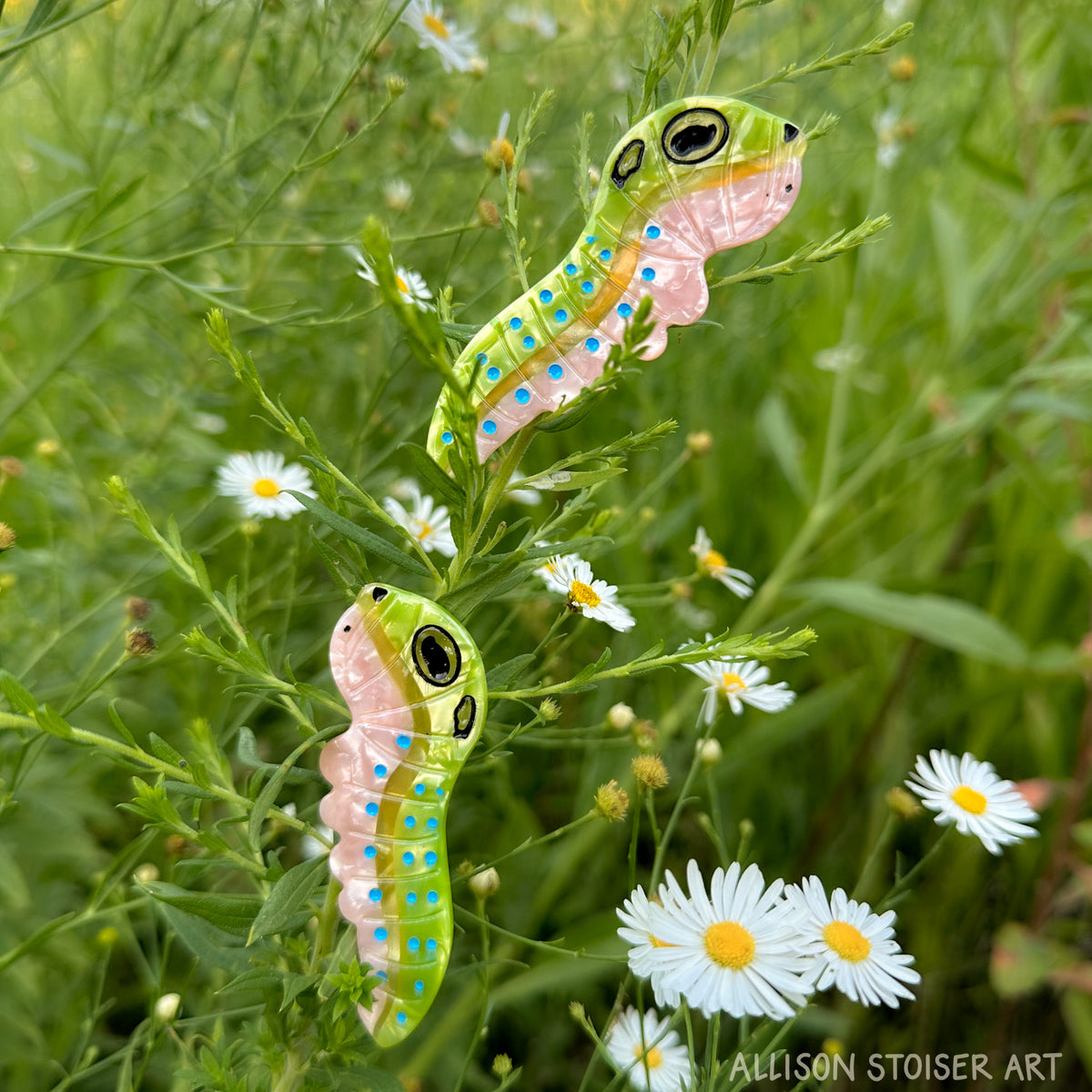 Spicebush Swallowtail Hair Clips on flowers
