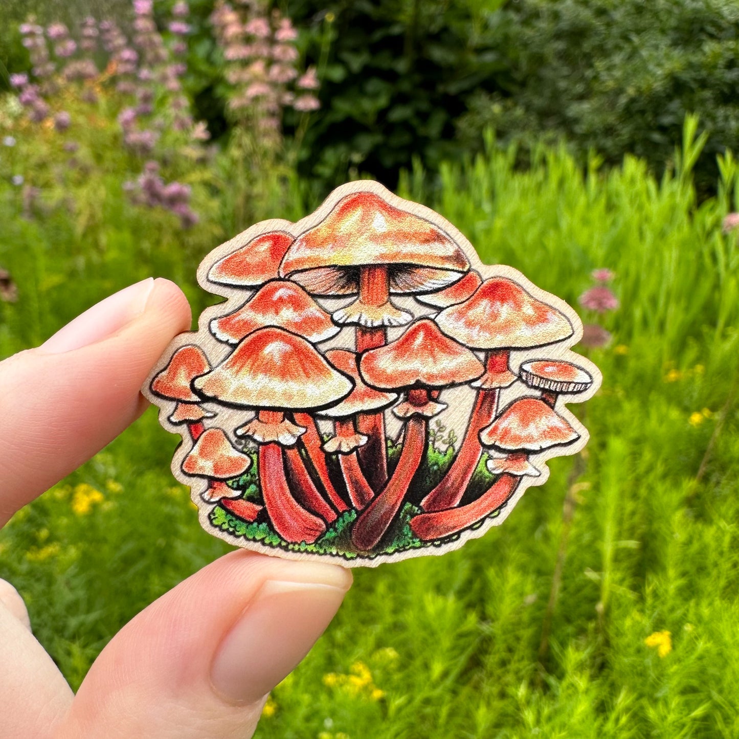 Ringed Honey Mushroom Pin