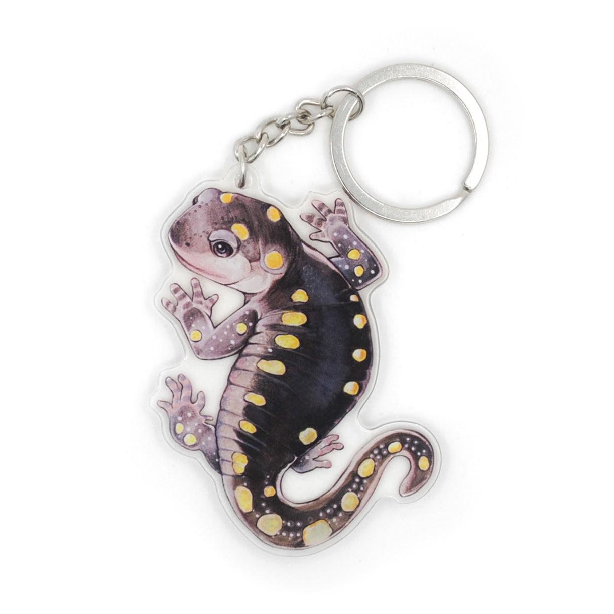 Yellow-Spotted Salamander Keychain