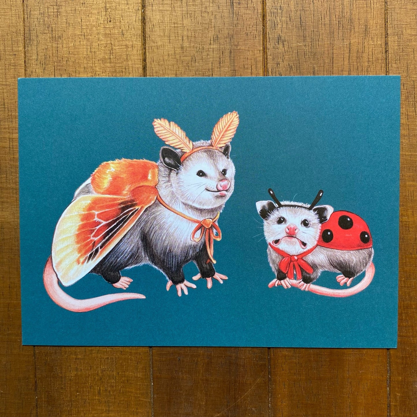 Costume Party Opossums Postcard