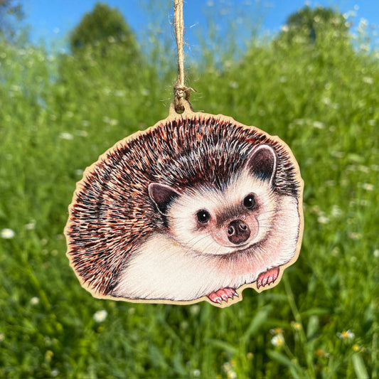 Hedgehog Wood Print Ornament