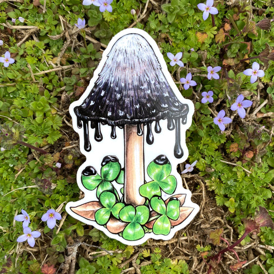 Shaggy Ink Cap Mushroom Weatherproof Vinyl Sticker