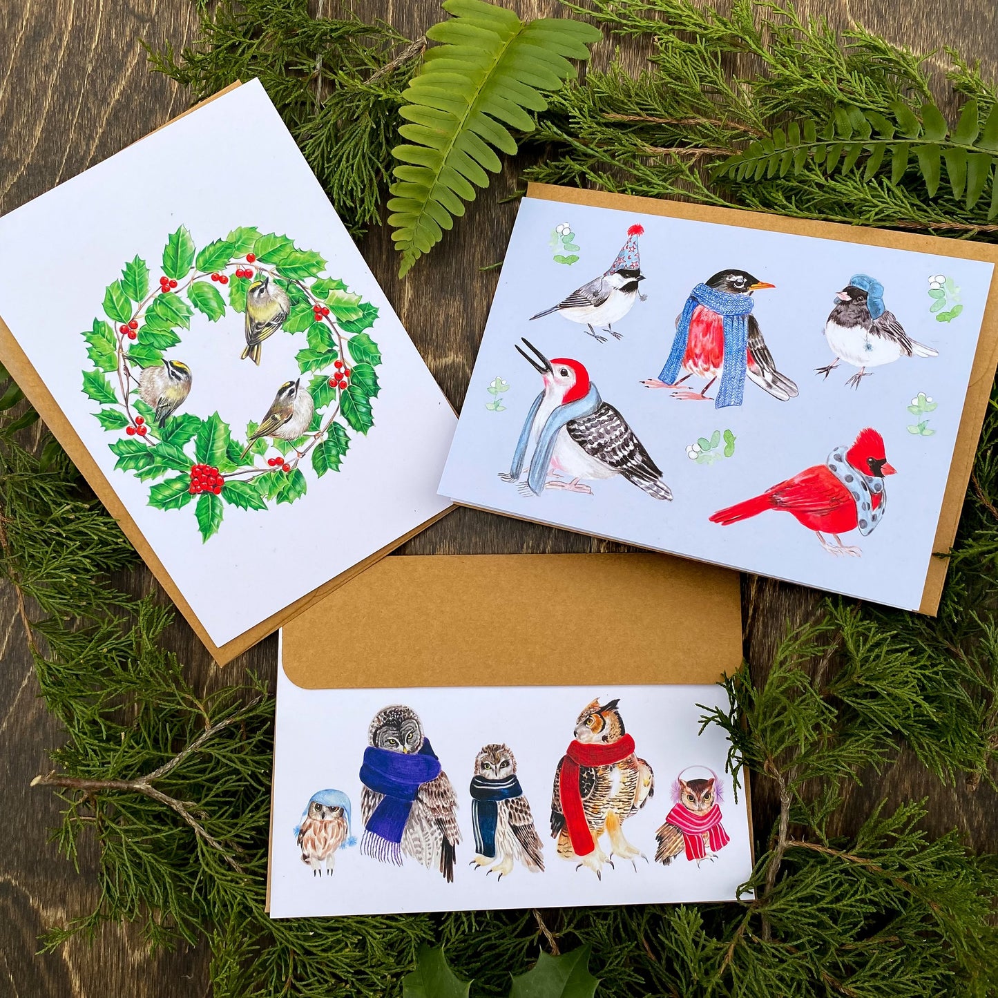 An array of holiday cards