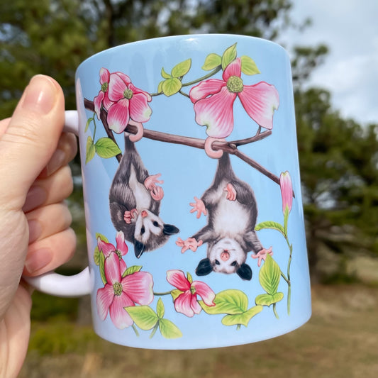 Baby Opossums and Dogwood Mug