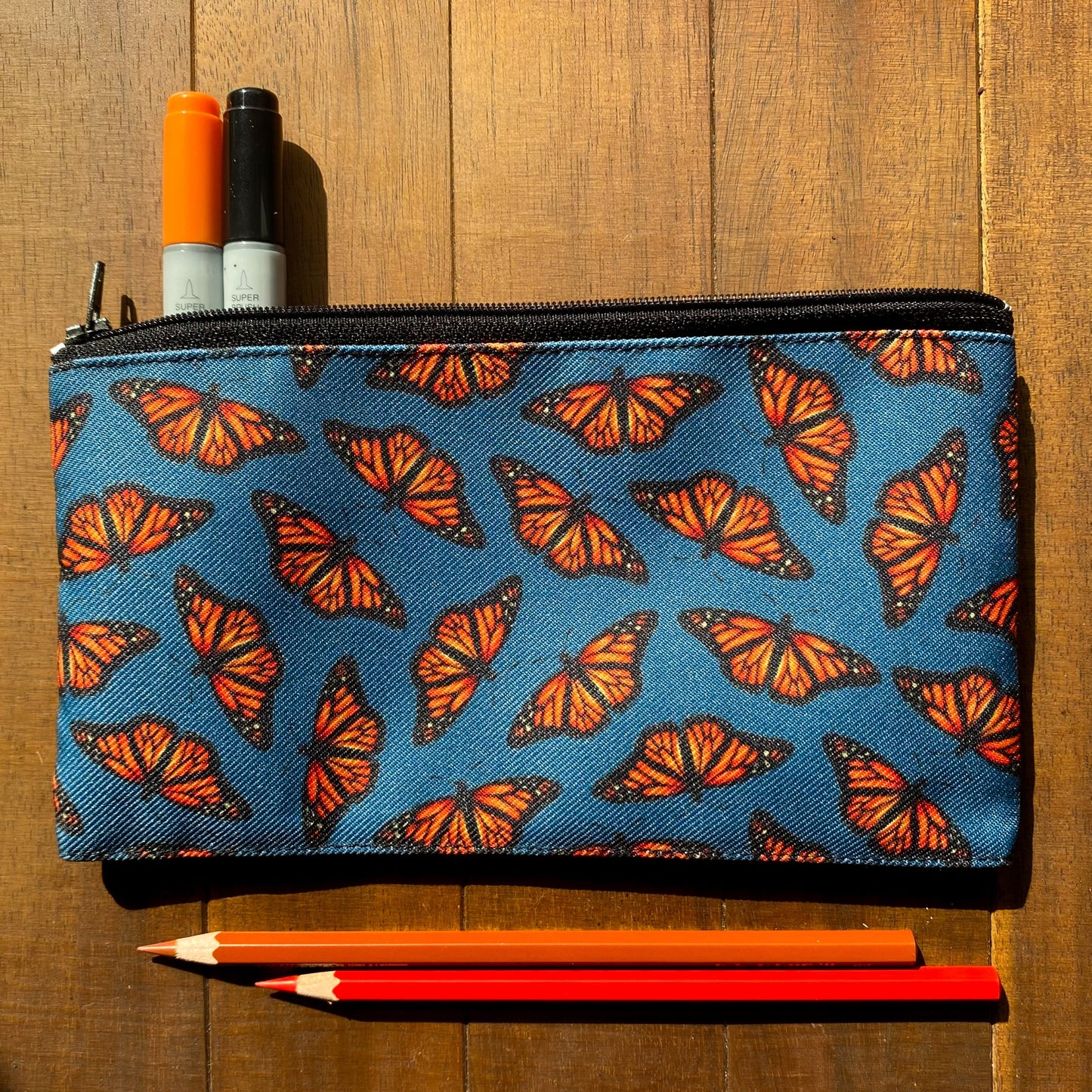 Monarch Butterfly Zippered Pouch