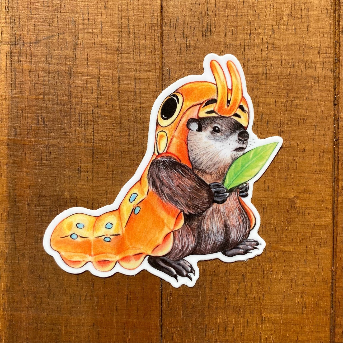 Caterpillar Groundhog Weatherproof Vinyl Sticker