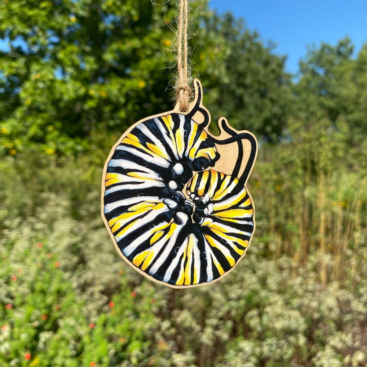 Monarch Caterpillar Wood Print Ornament