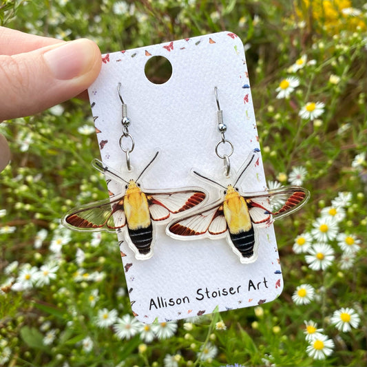 Acrylic Snowberry Clearwing Earrings
