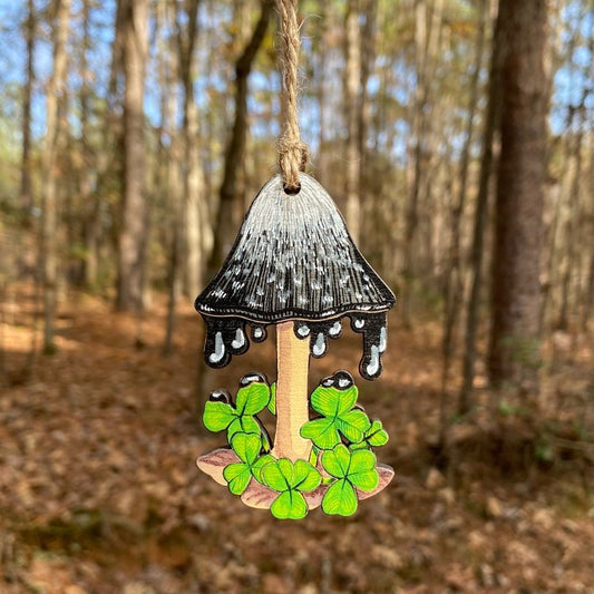 Shaggy Ink Cap Hand-painted Ornament