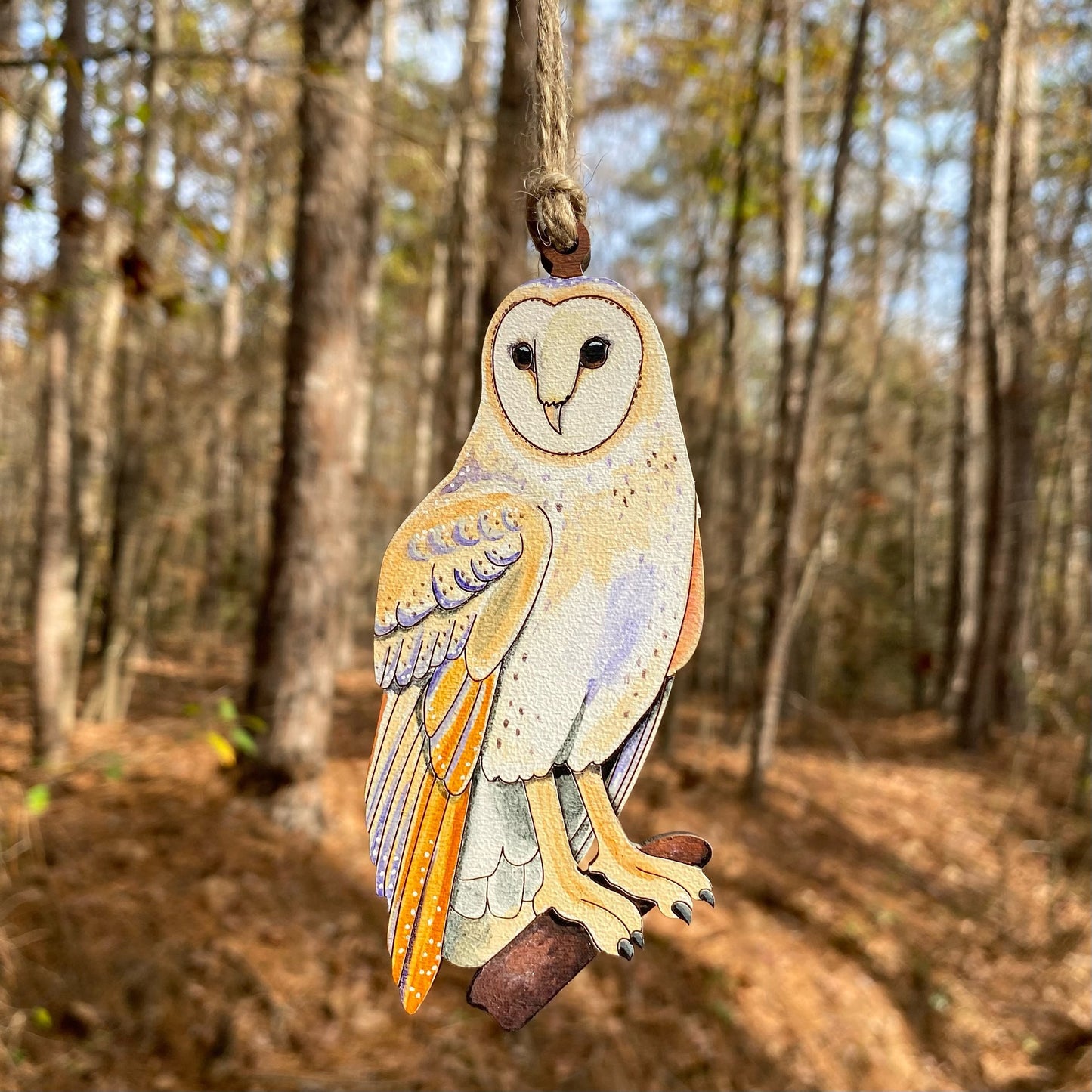 Barn Owl Hand-Painted Ornament