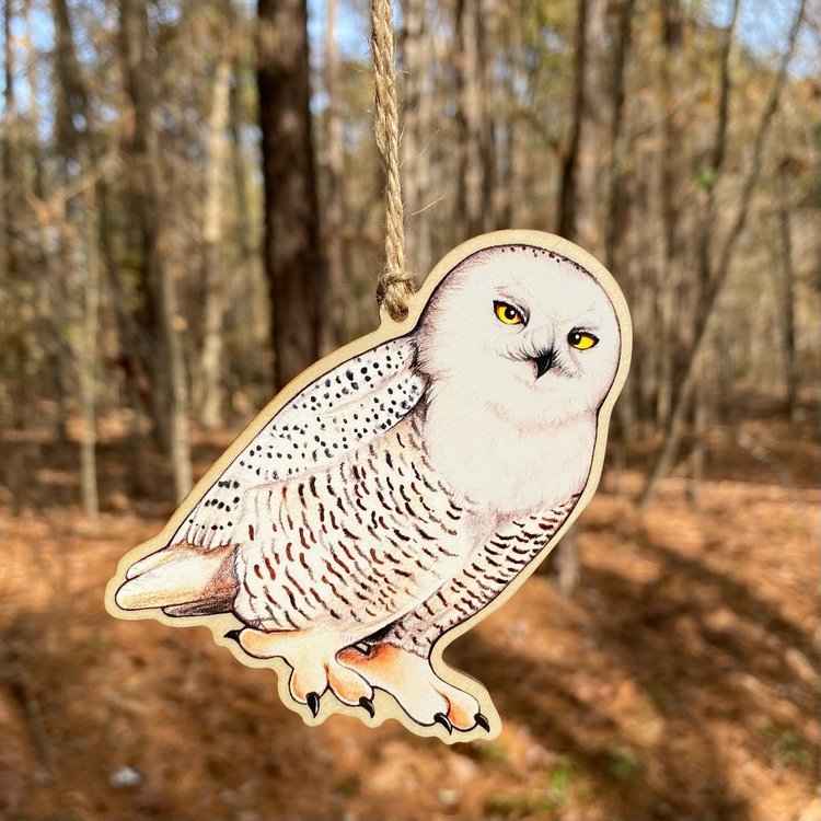 Snowy Owl Wood Print Ornament