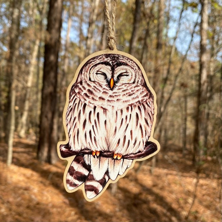 Barred Owl Wood Print Ornament