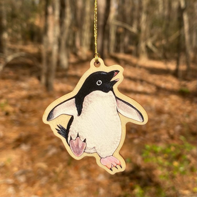 Small Adelie Penguin Wood Print Ornament