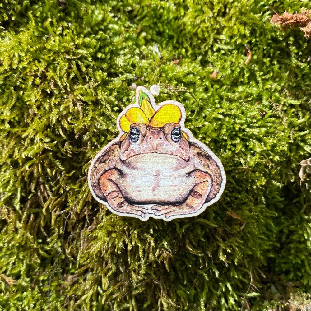 Flower Hat Toad Pin