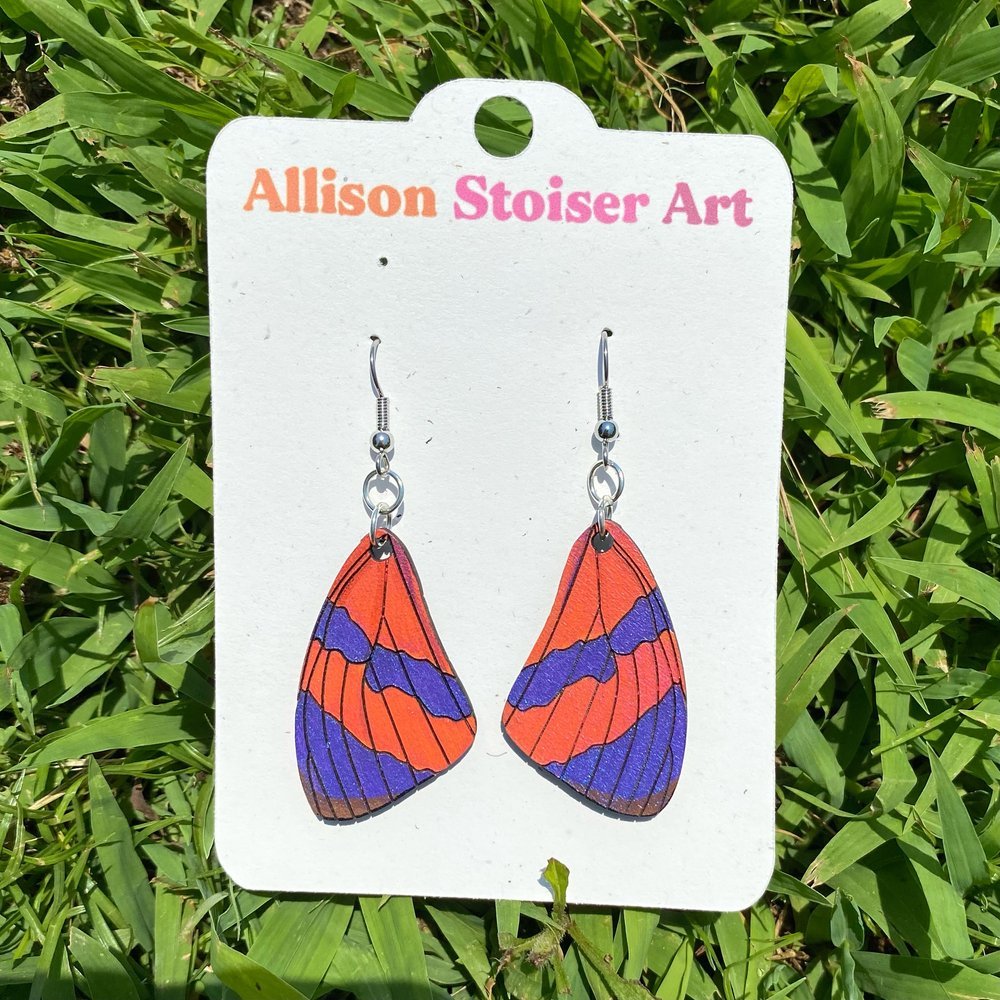 Hand-painted pulchra banner earrings