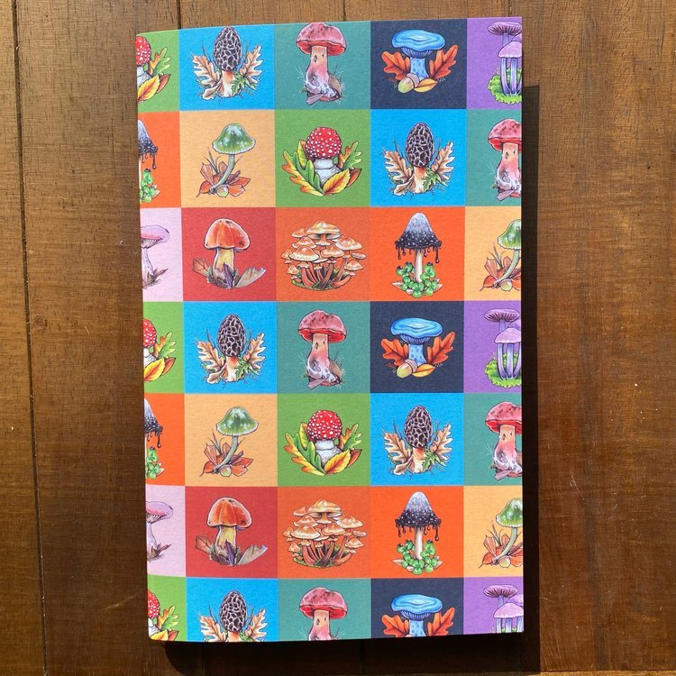 Mushroom Color Block Handmade 5" x 8" Journal (Dotted)